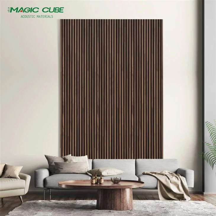 Soundproof Slat Wall Panel Acoustic Mdf Walnut